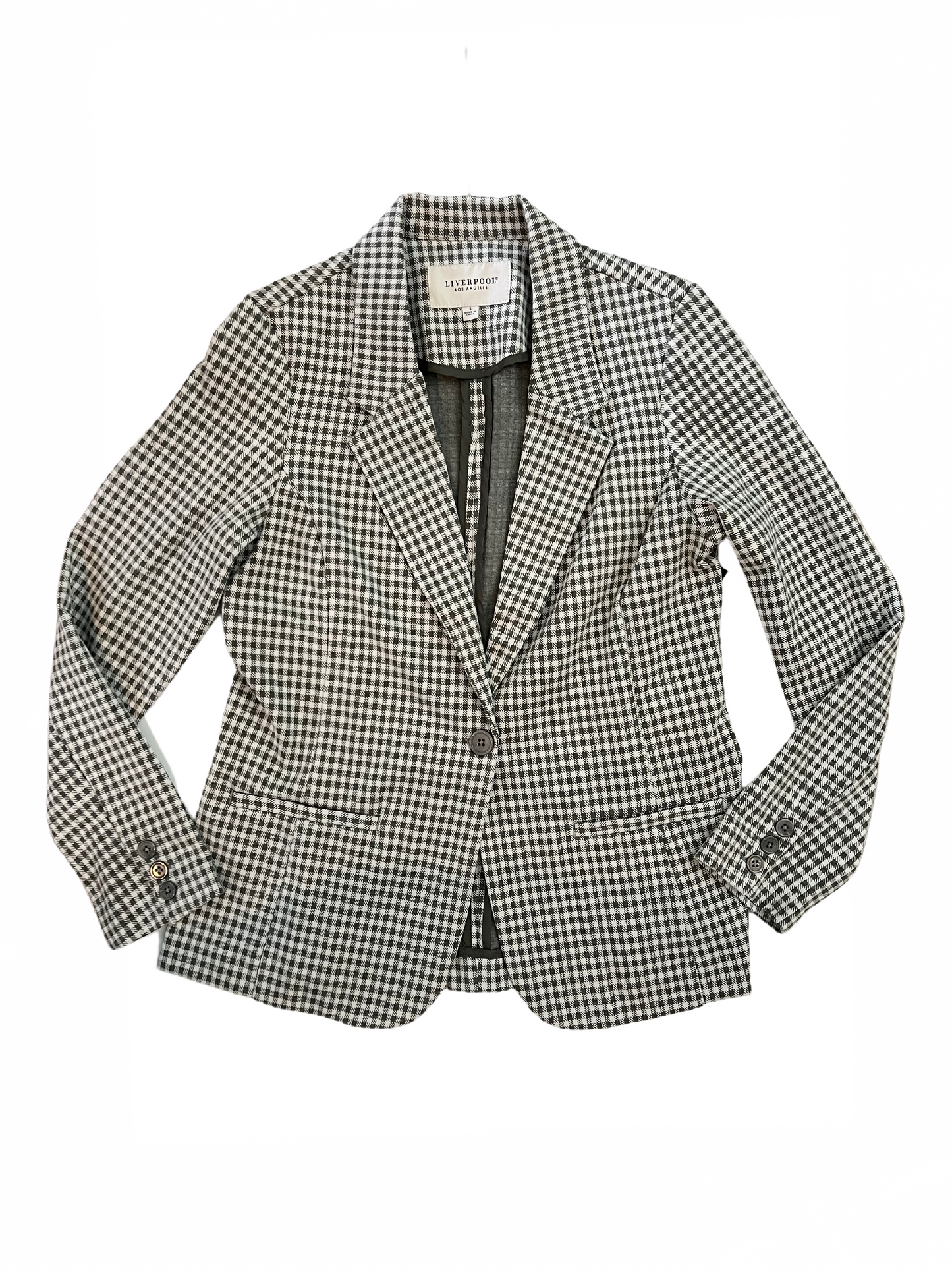 Fitted Blazer Sage/White Gingham