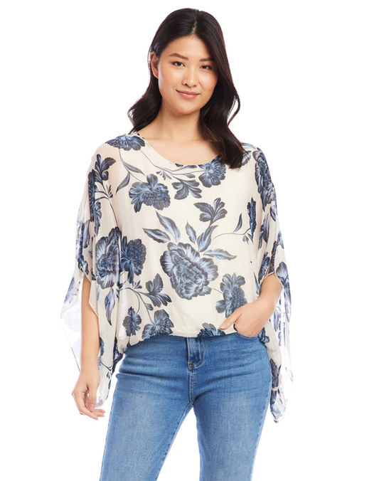 Blouson Scarf Top Print