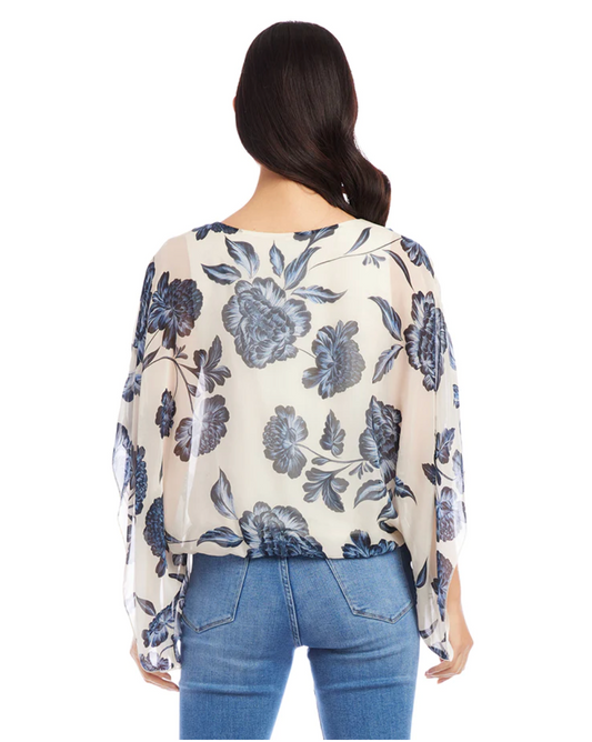 Blouson Scarf Top Print