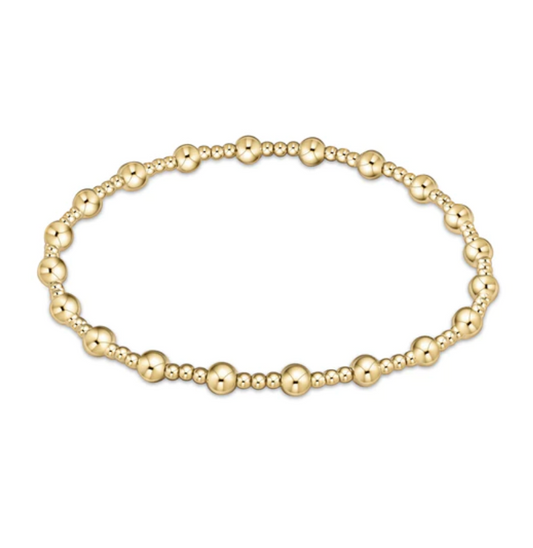 Classic Sincerity Pattern 4MM Bead Bracelet-Gold