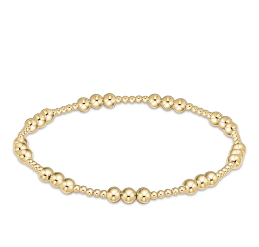 Classic Joy Pattern 4MM Bead Bracelet-Gold