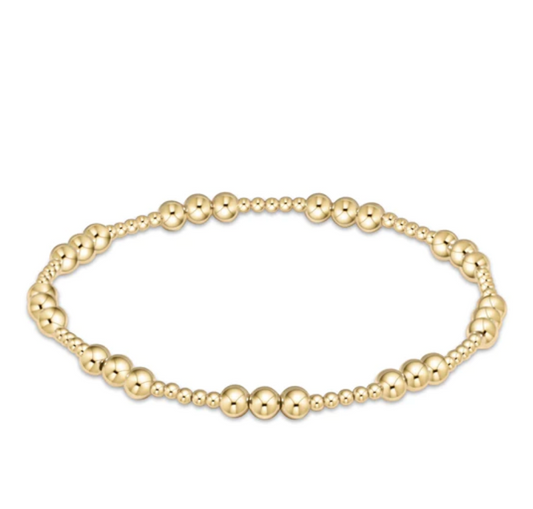 Classic Joy Pattern 4MM Bead Bracelet-Gold