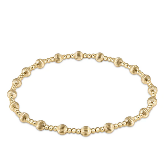 Dignity Sincerity Pattern 4MM Bead Bracelet-Gold