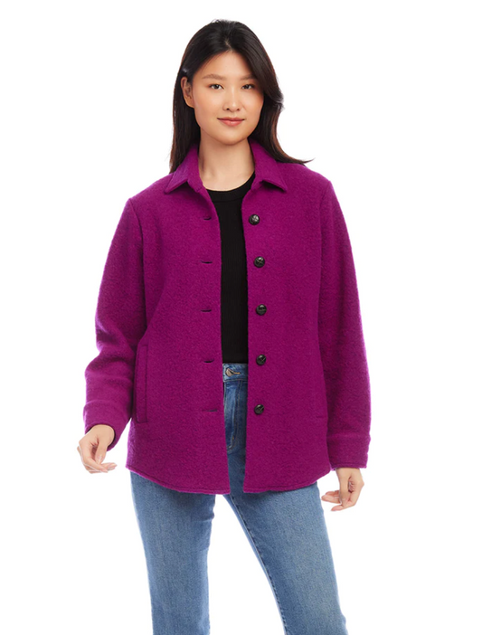 Brushed Shirt Jacket Magenta