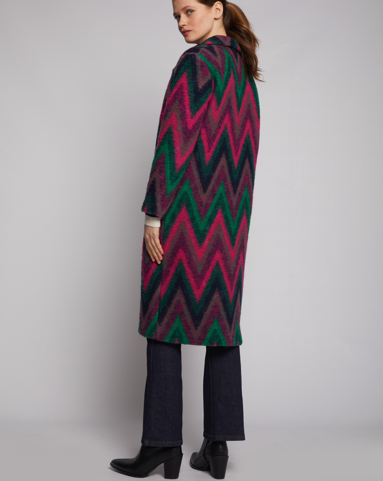 Yana Italian Coat Wool Blend Zigzag