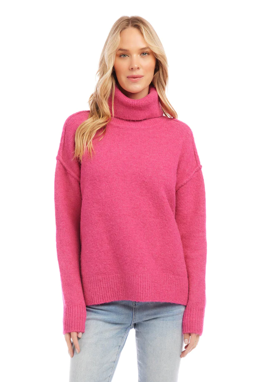 Turtleneck Sweater Hot Pink
