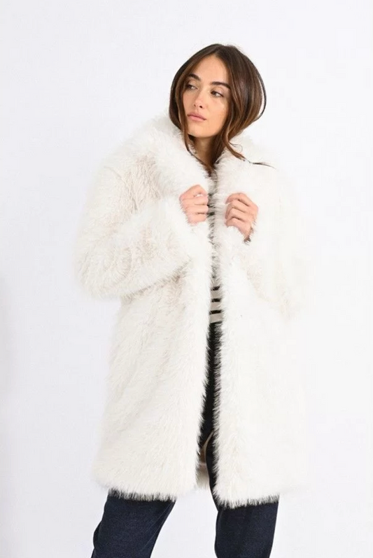 Ladies Woven Coat Off-White