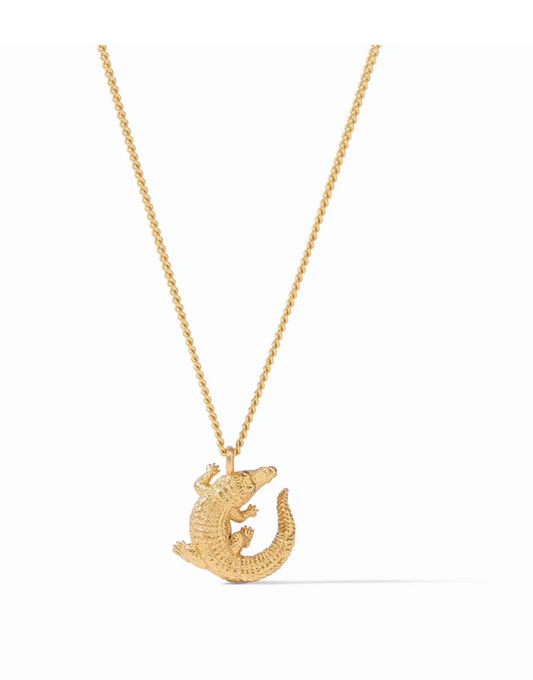 Alligator Solitaire Necklace Gold