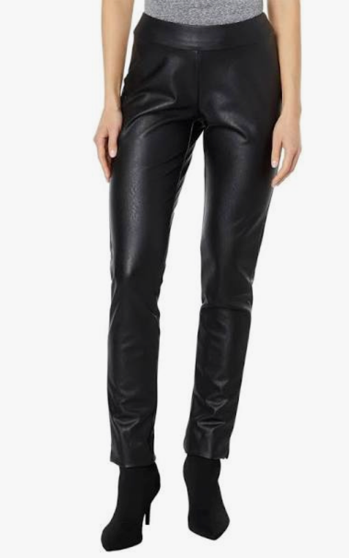 Pull On Pleather Pants Black