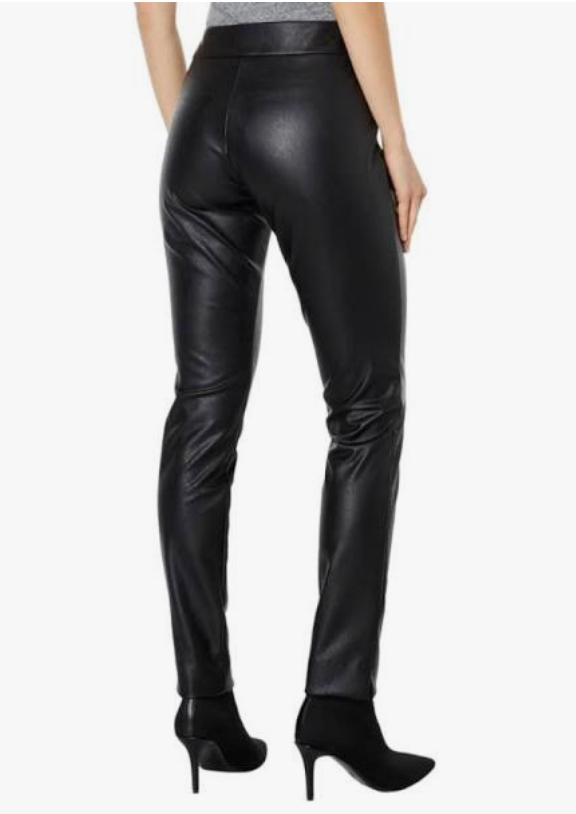 Pull On Pleather Pants Black