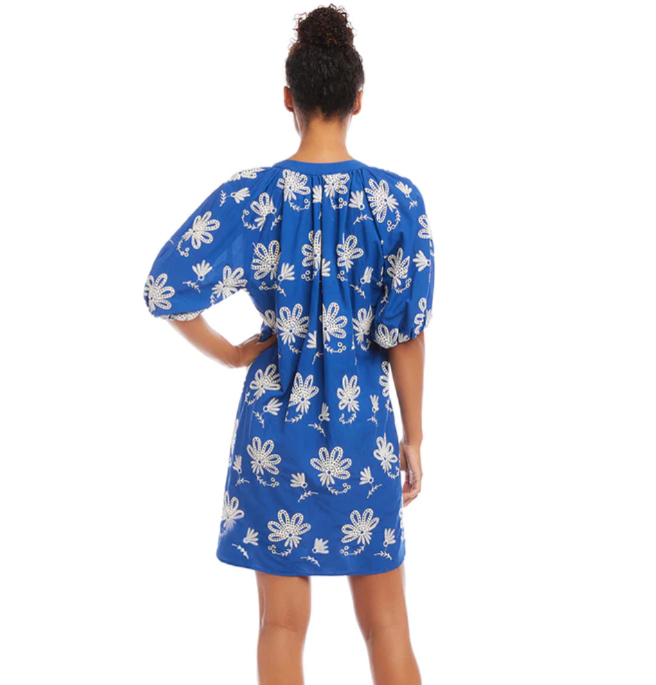 Embroidered Tassell Dress Royal