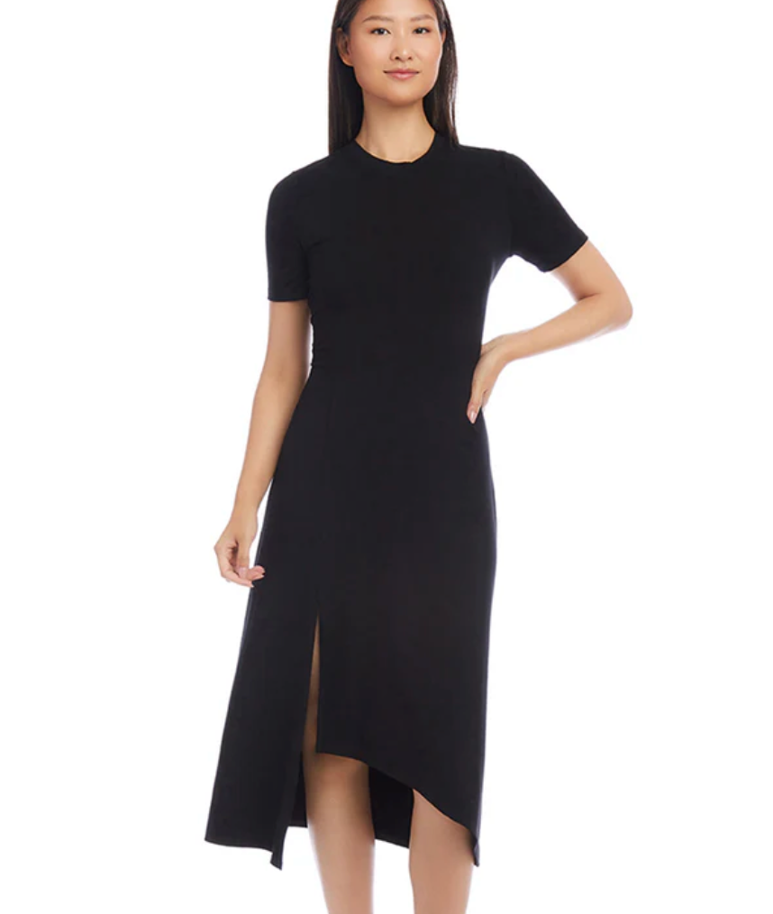 Front Slit Dress Black