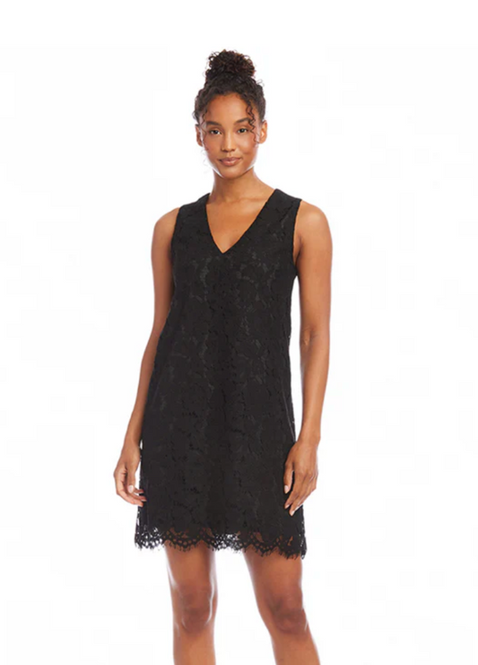 Lace Shift Dress Black