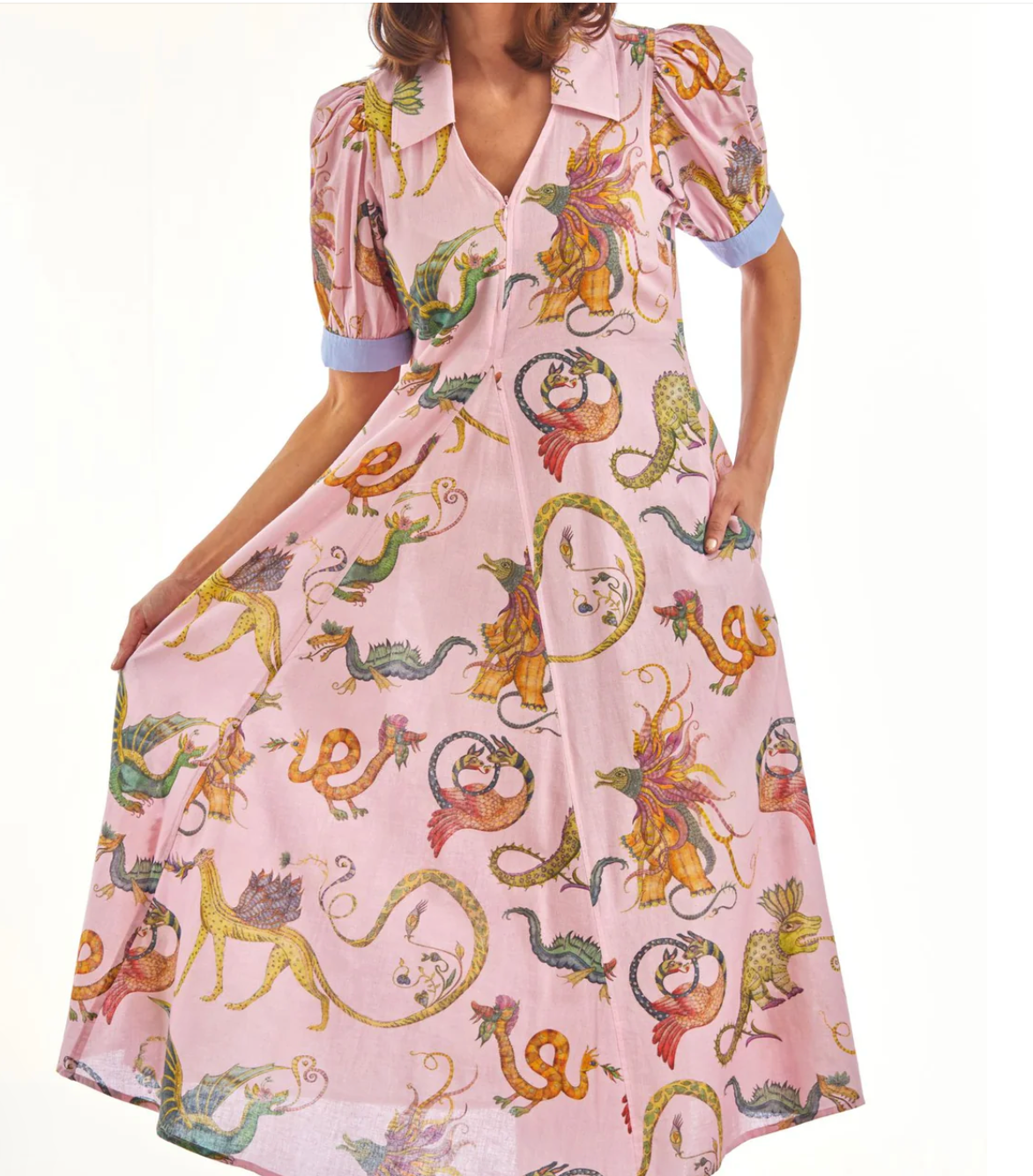 Montauk Harry Potter Print Dress Pink