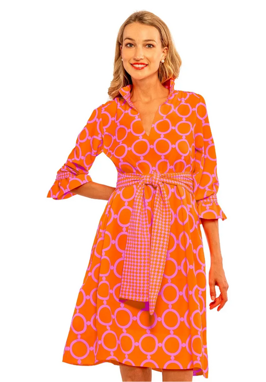 Outta Sight Dress-Dip & Dot Pink/Orange