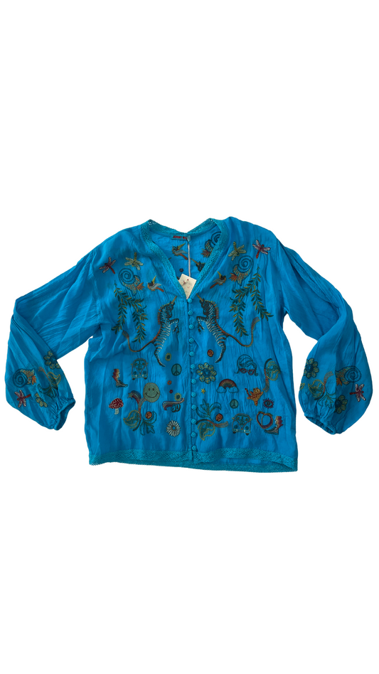 Helen Blouse Aqua