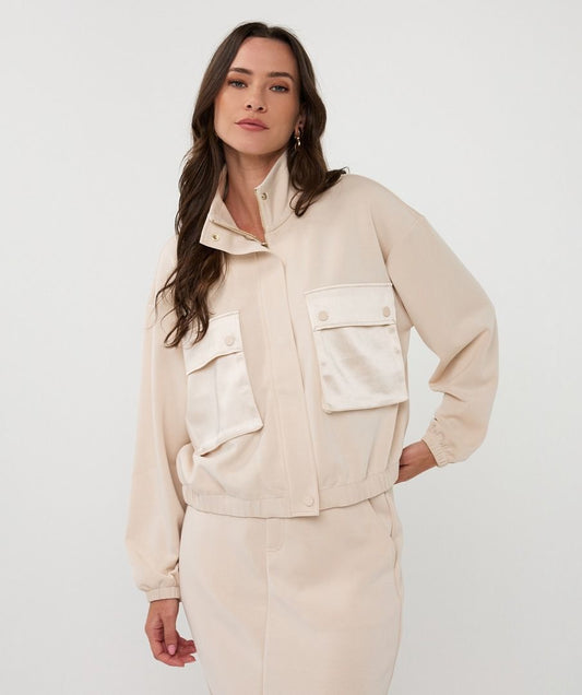 Bomber Modal Cardigan Natural