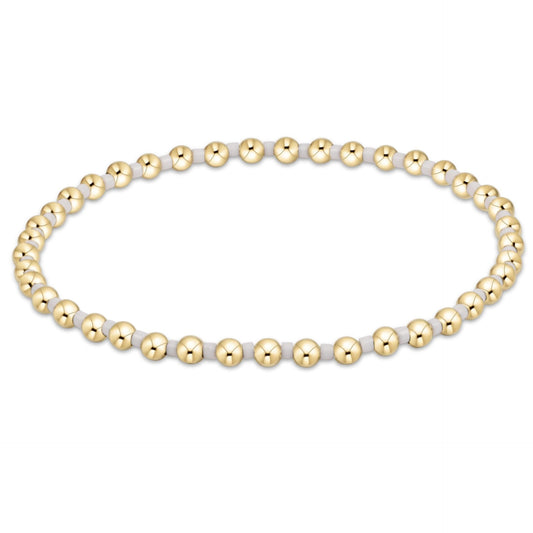 Hope Sincerity Pattern 2MM Bead Bracelet-White