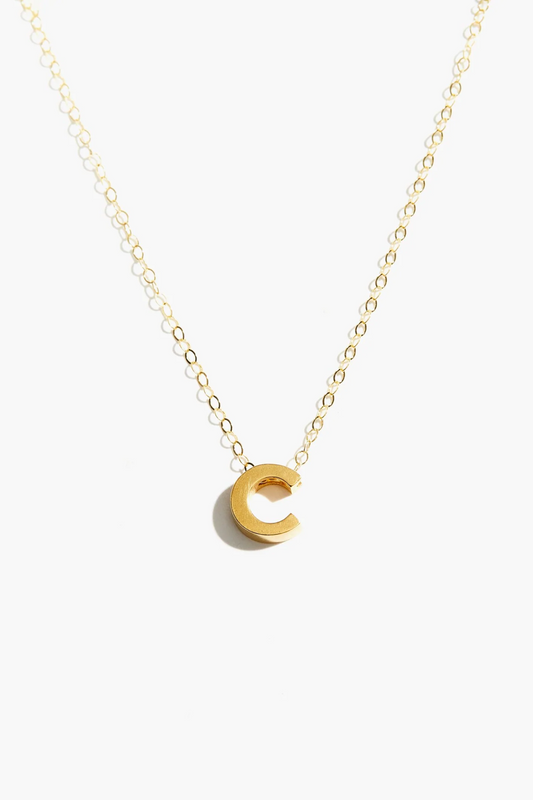 Letter Charm Necklace Gold