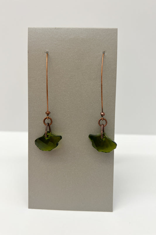 Gold Drop Stone Earrings