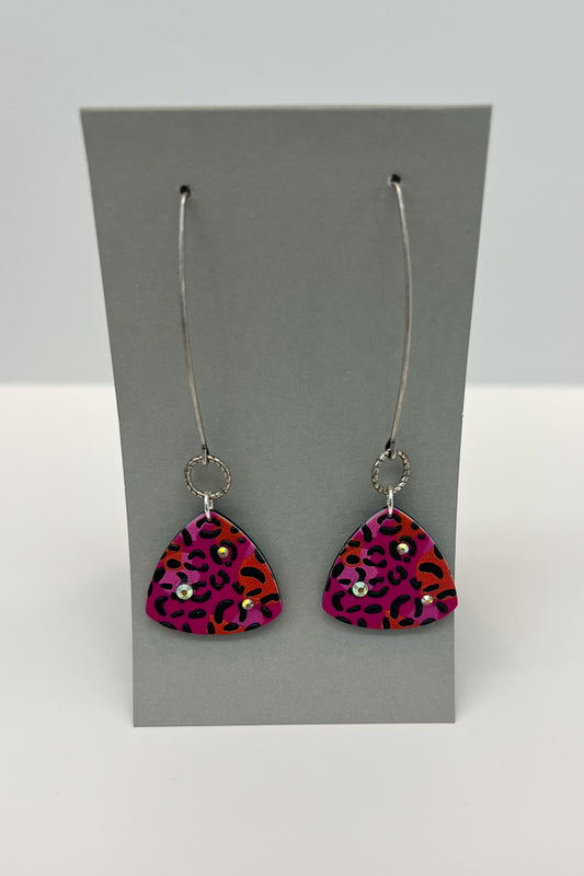 Pink Leopard Print Earrings