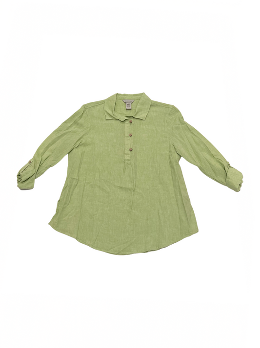 Roll Tab Slv 3-Bttn Frt P/O Shirt Lime