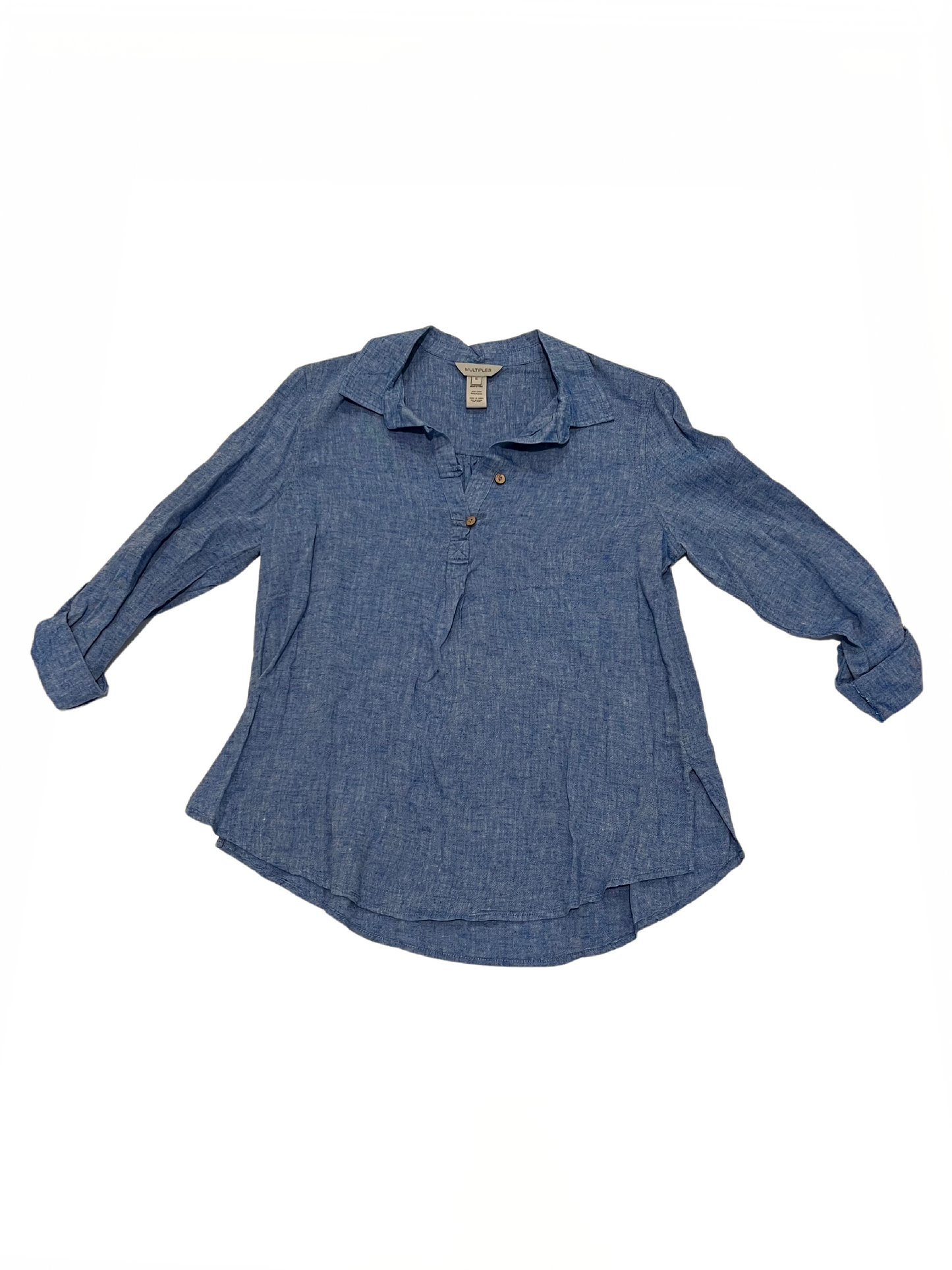 Roll Tab Slv 3-Bttn Frt P/O Shirt Elc Blue