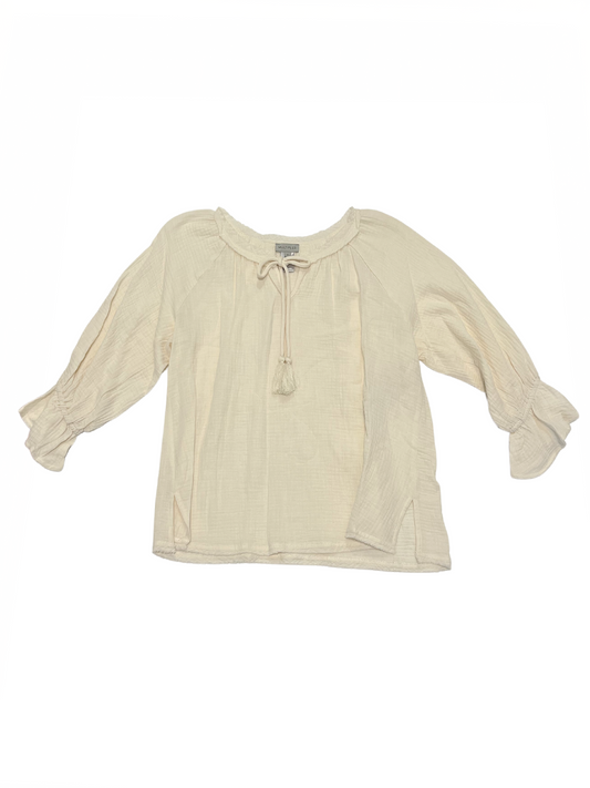 3/4 Flounce Raglan Slv Blouse