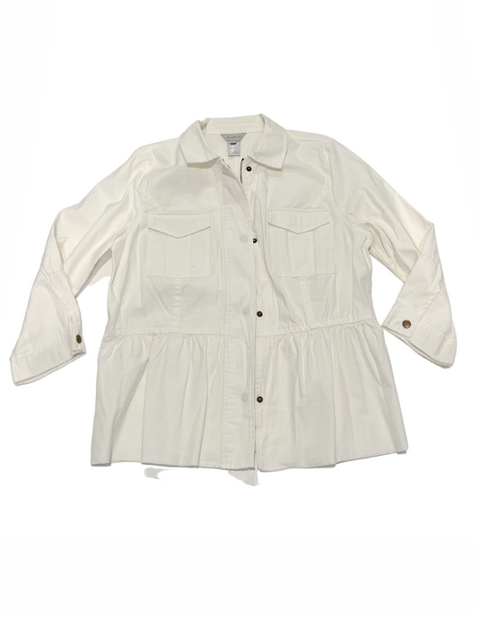 Cuffed 3/4 Slv Jacket Soft White