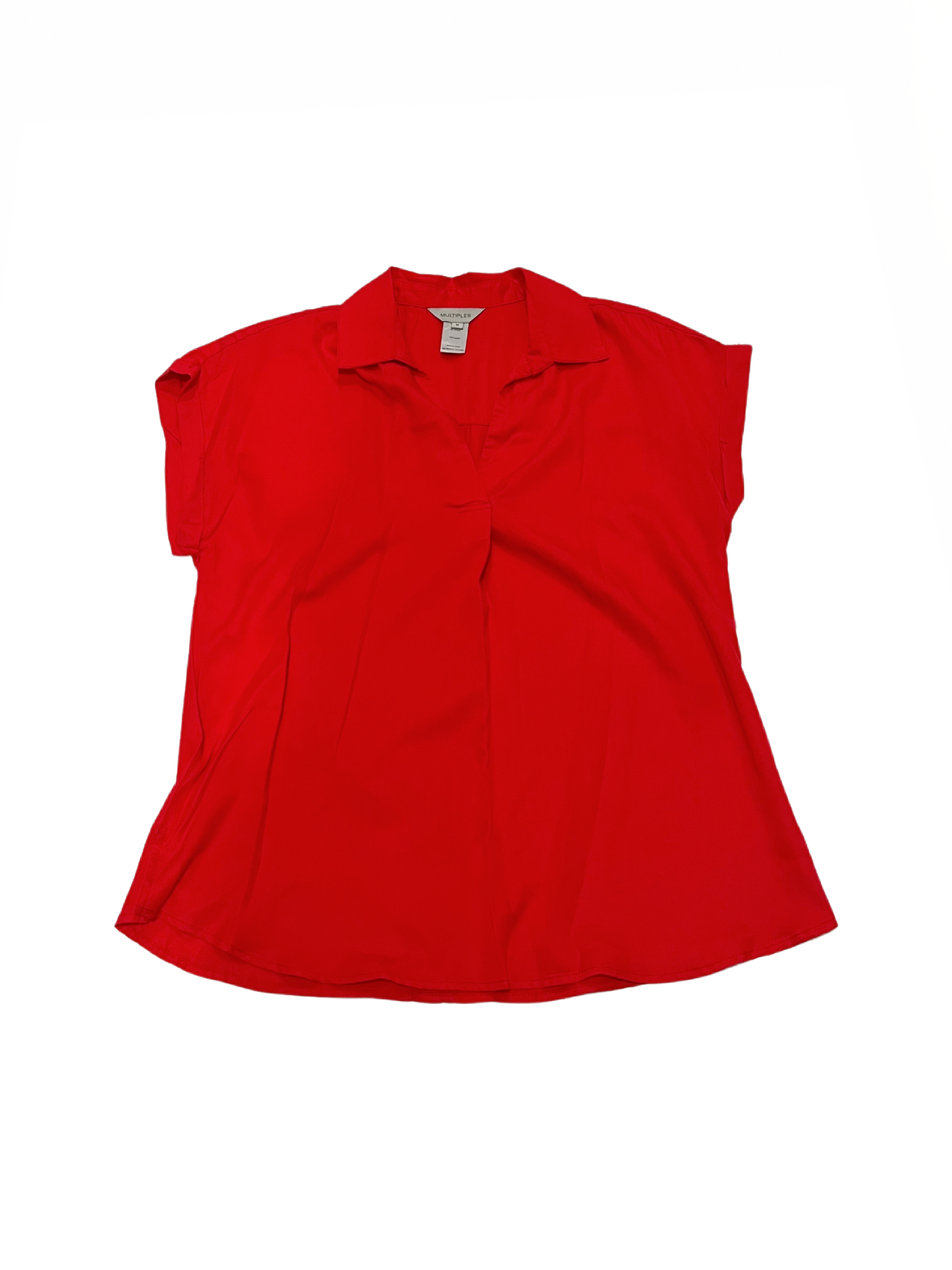 Rolled S/S Dolman Tuck Top Red