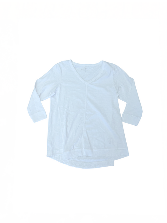 Ribbed V-Neck T-Shirt White