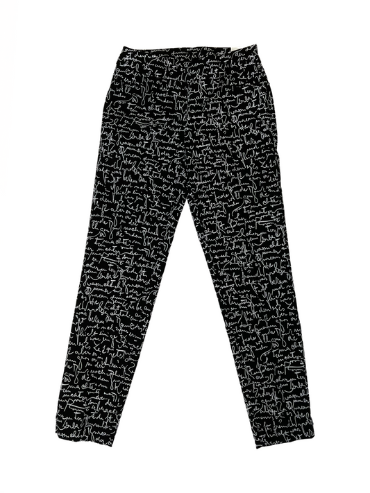 Pull-On Ankle Pants Bl/Wh Print