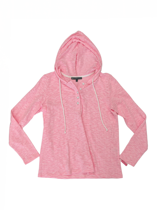 Hoodie Shirt Pink and White Stripe