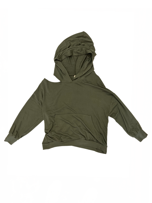 Hoodie 1 Shoulder Olive