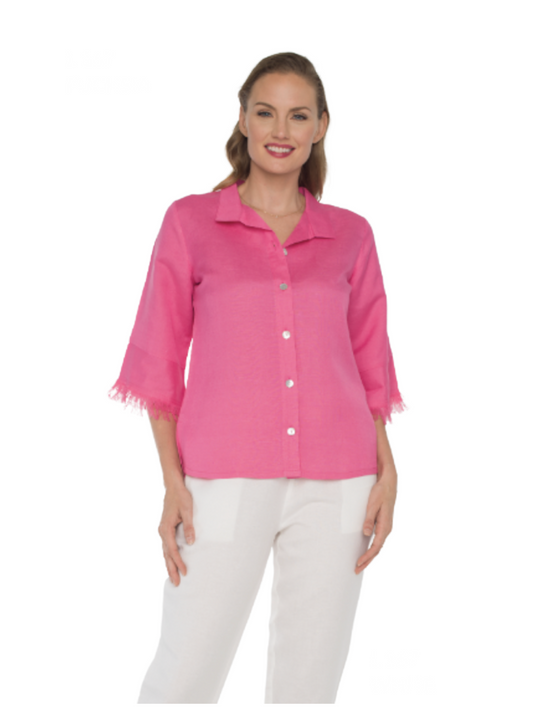 BD Shirt With Fringe Fuchsia