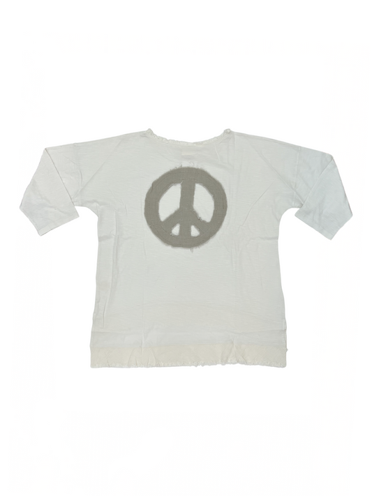 Peace Hi-Low Tunic Cream