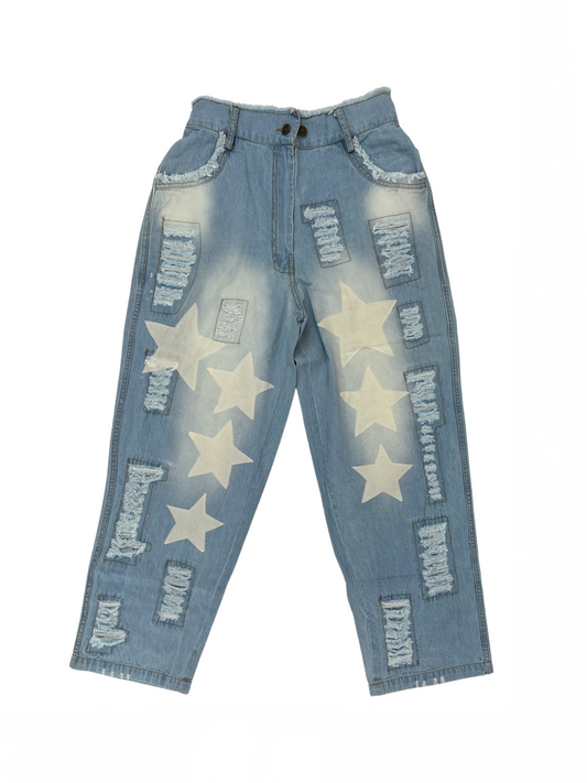 Vintage Blue Star Pants Light Blue