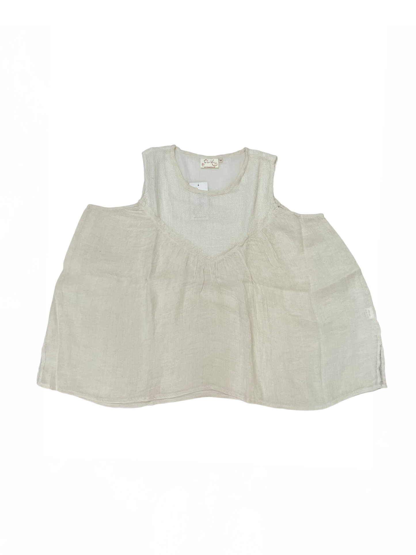 Sleeveless Two-Type Top Cream