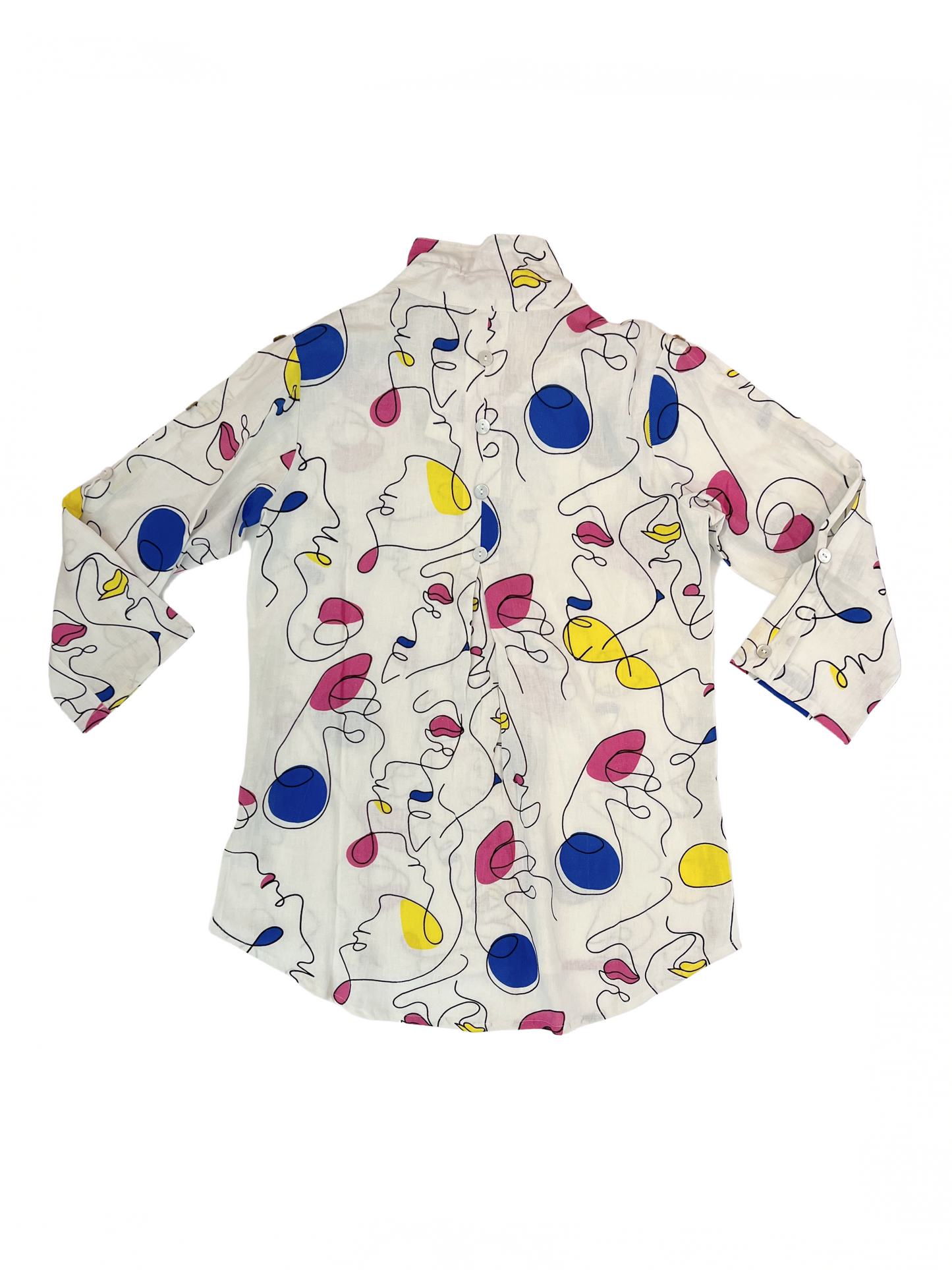 Wire Collar Button Down Shirt Print