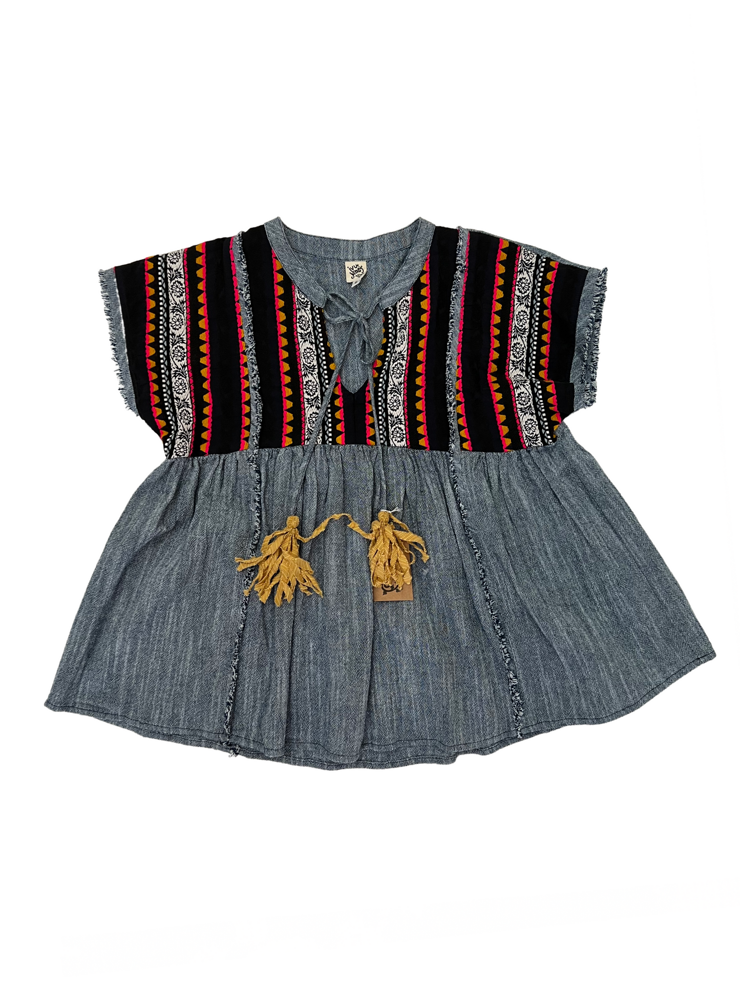 Chambray Doll Top Navy