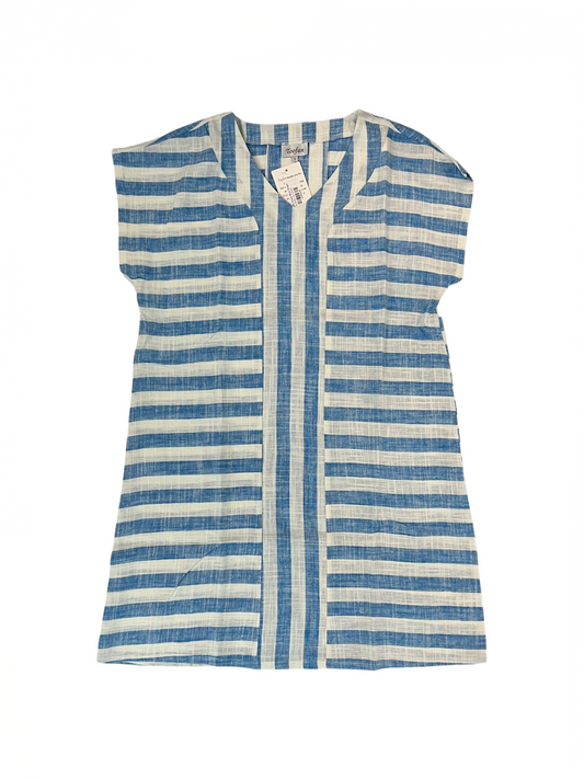 V Neck Dress Blue Stripe