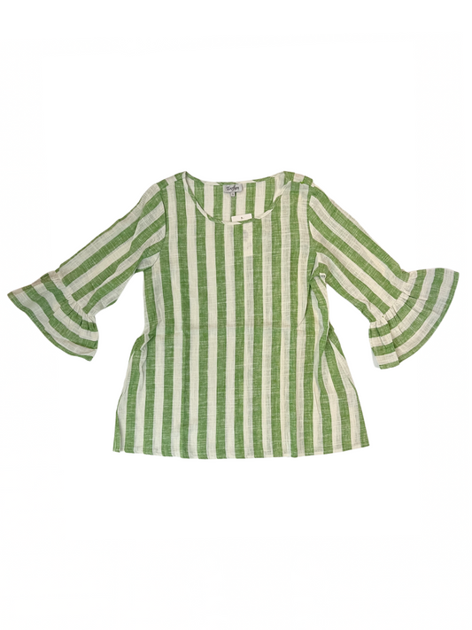 Bell Sleeve Top Green Stripe