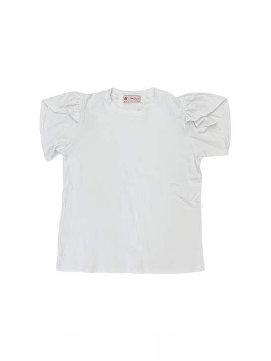 Natural Fit Tulip Sleeve Tee White