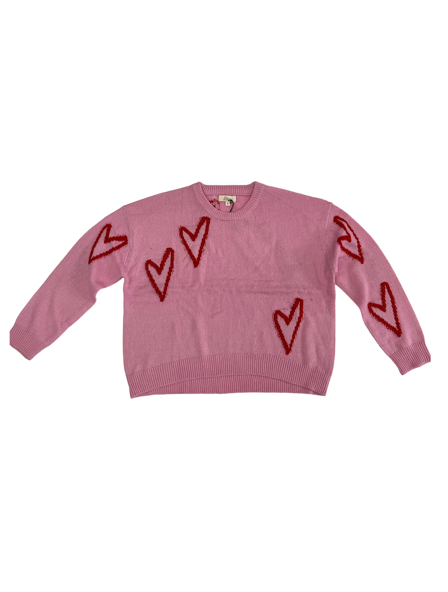 Crewneck Sweater Pink Heart