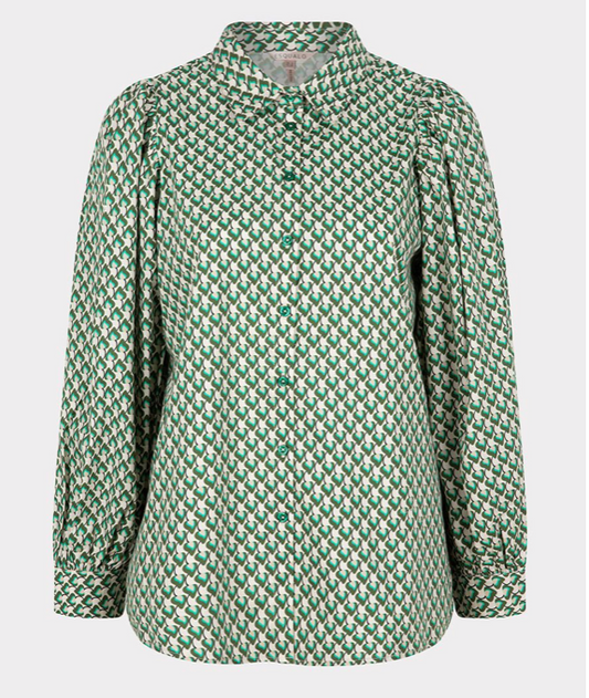 Puff Shldr Blouse Print