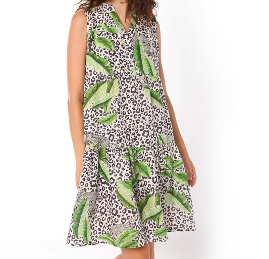 Marcella Woven Saravi Print Dress