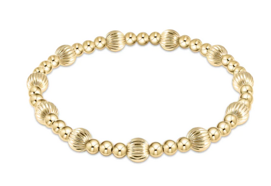 Dignity Sincerity Pattern 6MM Bead Bracelet-Gold