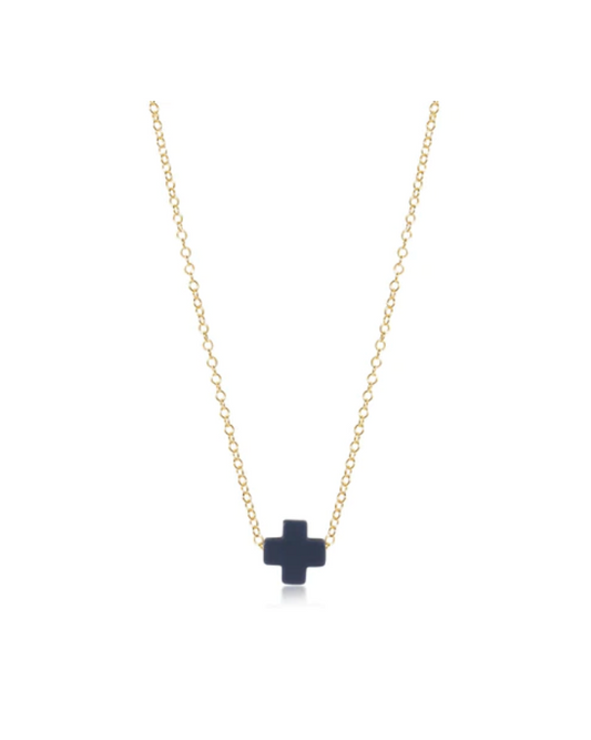16" Necklace Gold-Sig Navy