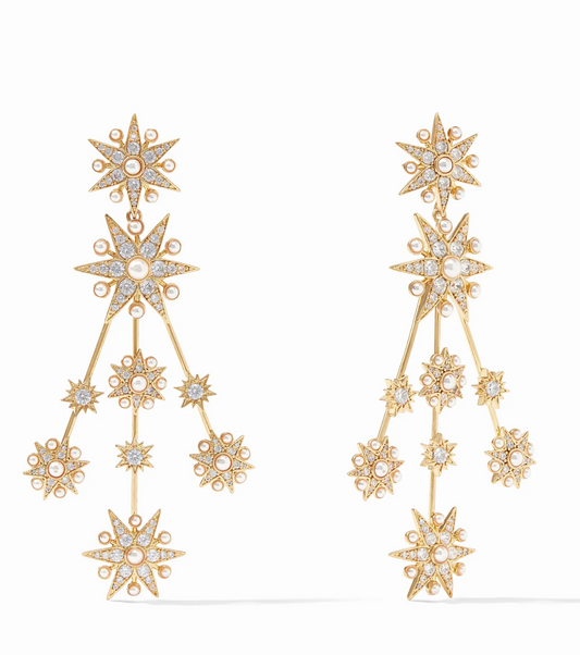 Celeste Statement Earring Gold Cubic Zirconia