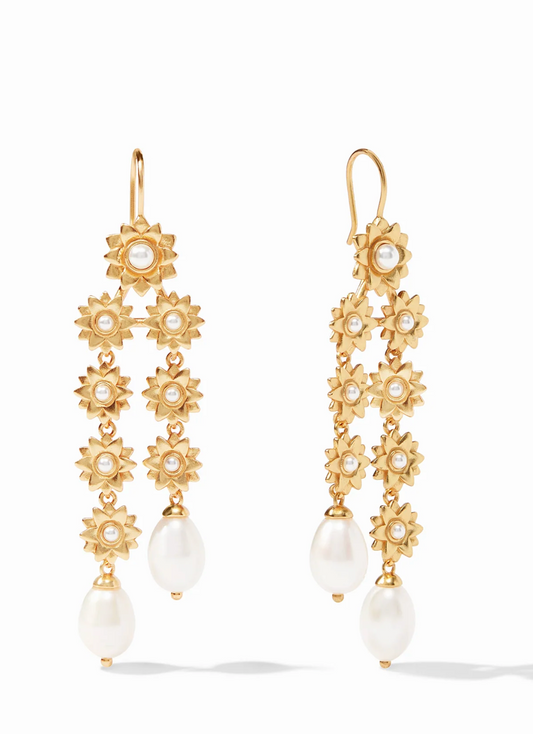 Flora Chandelier Earring Gold Pearl